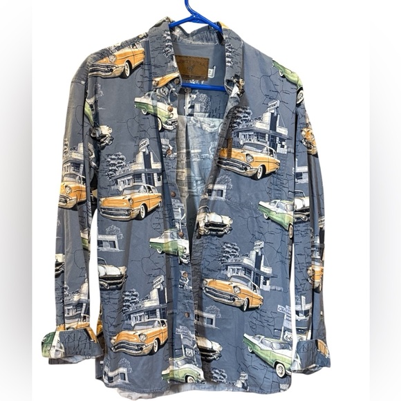 North River Outfitters Route 66 Classic Car Button Shirt Men’s M - Picture 1 of 7
